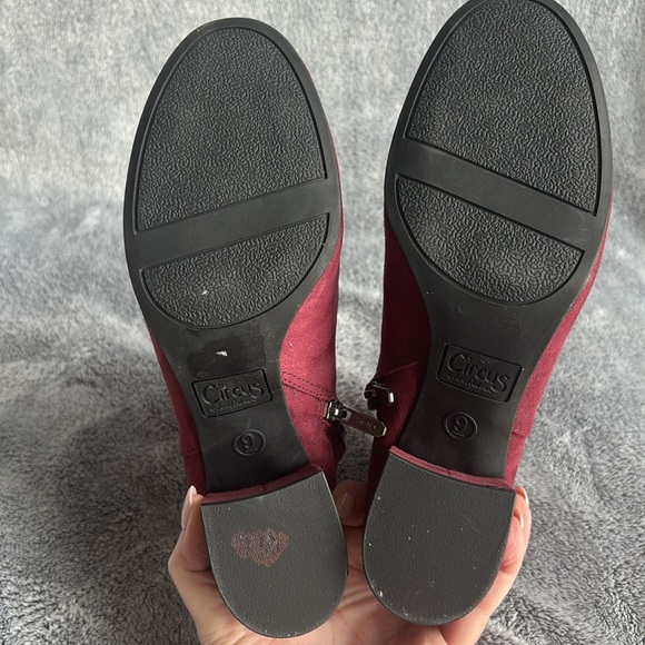 Circus by Sam Edelman Vinnie Ankle Suede Boots in Cranberry/Red Size 9 EUC - Picture 5 of 8